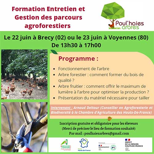 formation entretien et gestion parcours agroforestiers poul'Haies arbres